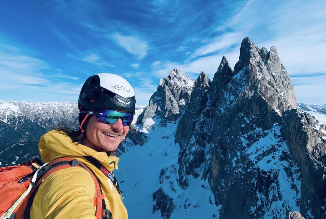Simon Gietl Winter-Soloüberschreitung der Geislerspitzen in den Dolomiten